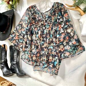 Beautiful boho blouse holiday Christmas perfect w shabby chic vibe